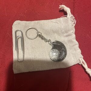 ❤️2/$25 Elegant Black and White Fossil Keychain